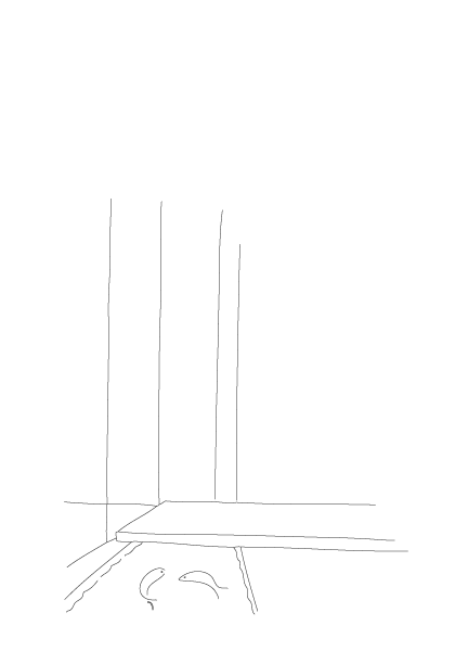 Moon bath in Kstone with LED light all around. Hucc_sketch_3